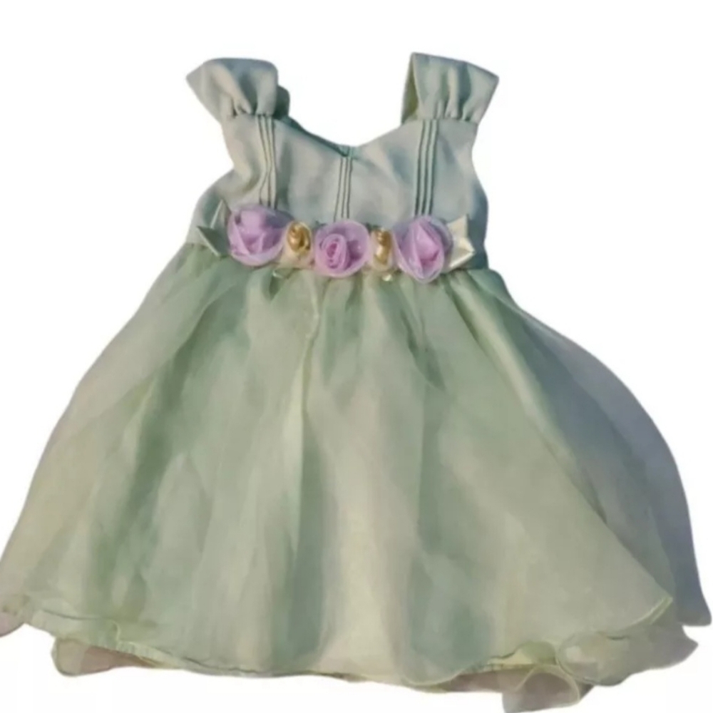 Girls Size 4 Green Easter Dress Bonnie Jean Formal Holiday Flower Girl Church